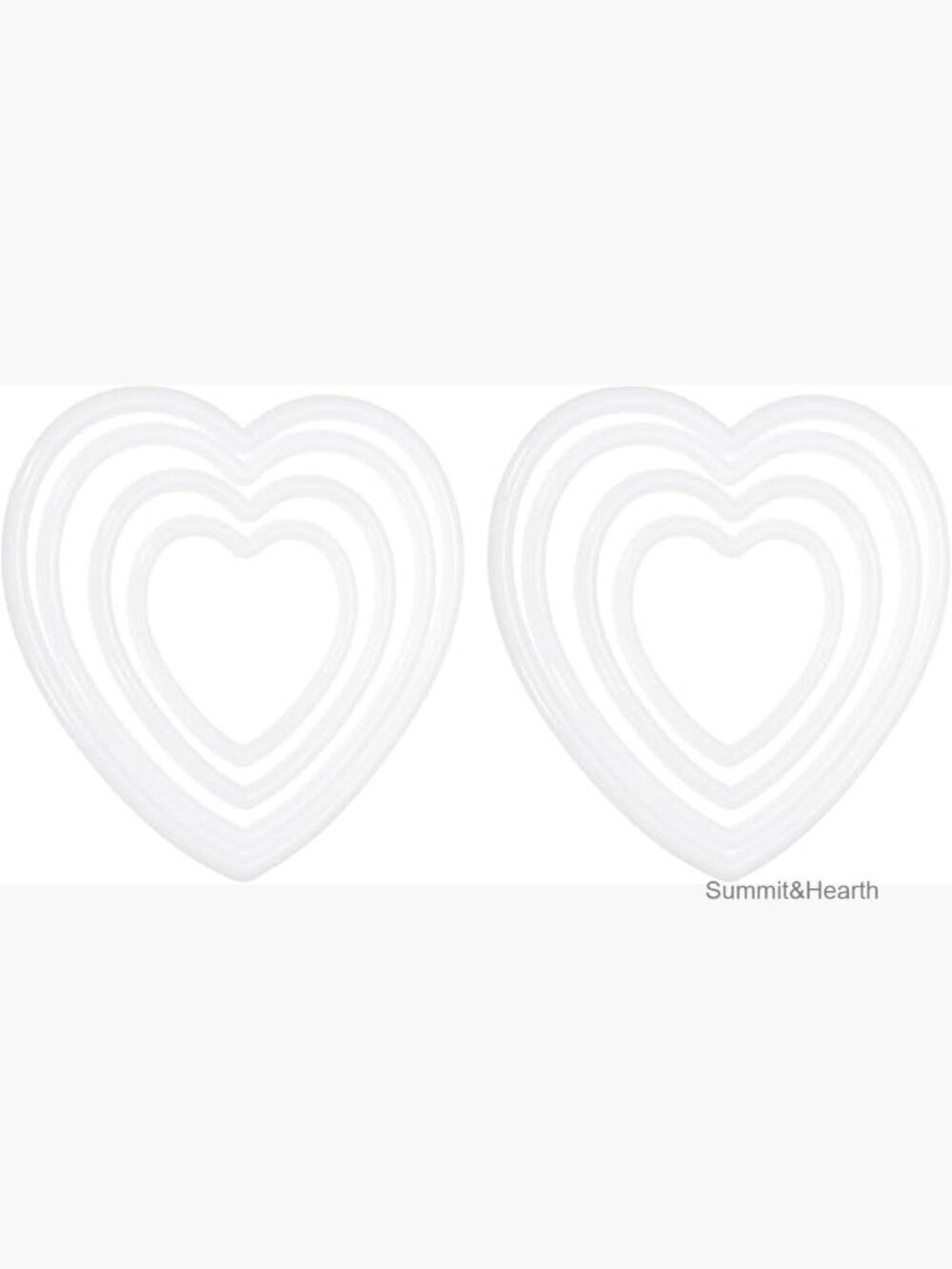 Plastic Heart Shape Dream Catcher Rings Set, 4 Sizes for DIY Craft Decor